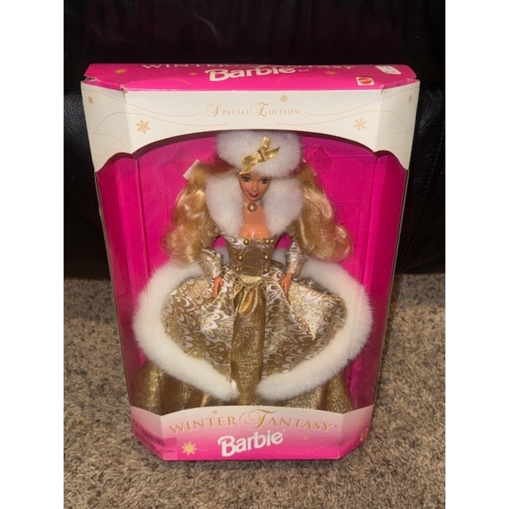 Mattel Barbie Winter Fantasy‎ Special Edition Doll Gold White